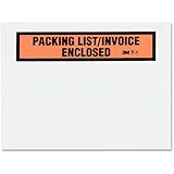 3M Top Print Packing List Envelope PLE-T1, 4-1/2 in x 5-1/2 in (Box of 100)