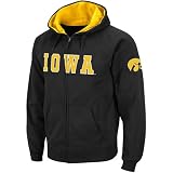 Iowa Hawkeyes Black Classic Twill II Full Zip Hoodie Sweatshirt (Large)