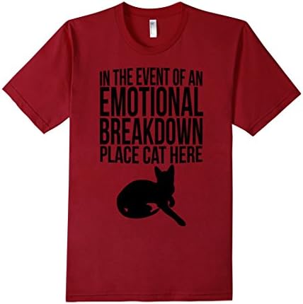 Men's Cat Place Here T Shirt Mens Emotional Breakdown Kitten 3XL Cranberry
