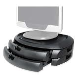 o Kantek o - LCD Stand, Organizer, 2 Drawers, 18x12-1/2x4-3/4, Black