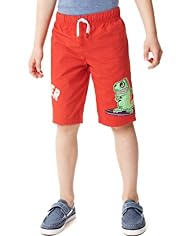 Pure Cotton Monster Surf Appliqué Shorts