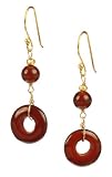 Burnt Embers Carnelian Round Drop Earrings