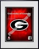 2008 University of Georgia Team Logo Double Matted 8Ó x 10Ó Photograph in Black Anodized Aluminum Frame