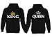 Blaack Couple Hoodies - King & Queen Matching His and Her Hoodies Black