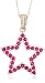 10k Yellow Gold, July Birthstone, Lab-Created Ruby Star Pendant, 18