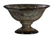 11" Decorative Marbled Brown Porcelain Pedestal Fruit Bowl