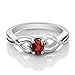 Gem Stone King 925 Sterling Silver 6X4MM Oval Gemstone Birthstone Heart infinity Ring | Wedding Anniversary Promise Ring For Women | Available In Size 5, 6, 7, 8, 9