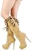 Tarzan Leopard Trim Platform Knee High Boots CAMEL