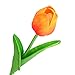 Luyue Artificial Silk Flower Mini Tulips Real Touch Flowers Bouquet for Wedding Party Decoration Pack of 12 (Sunset)