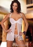 Beauty Night White Olivia Diamante Babydoll