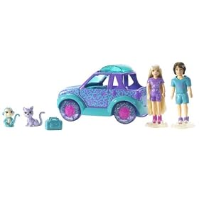 Polly Pocket Glitz and Glam Pets Glam-Mobile - Lila and Drew (Blue and Purple) by