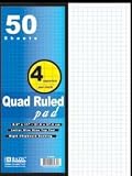 BAZIC 50 Ct. 8.5 X 11 Quad-Ruled 4-1 Pad (Case of 48)