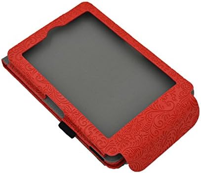 Valued Case for Amazon Kindle,kindle Paperwhite 1/2/3 (2012 and 2013 WIFI 3G Versions 2014 2015 All-New Kindle Paperwhite 167 ppi	212 PPI 300 ppi versions) Light Thin Smart Case with Elastic Hand Strap Auto Sleep wake Flip Upside Down.- Phoenix Butterfly Rose Red