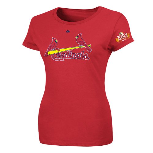 MLB Women's St.Louis Cardinals Matt Holliday World Series Name & Number Tee (Athletic Red, X-Large)
