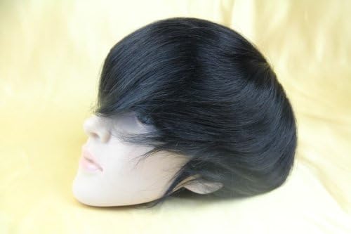 Mens Hairpieces Monofilament Men's Toupee 6" Fine Soft peruvian Remy Human Hair 8"x10" Hairpiece (#1J (Jte Black ))