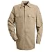 Bulwark Flame Resistant 7 oz Cotton/Nylon Excel FR ComforTouch Regular Work Shirt with Sleeve Vents, Lined Cuff, Khaki, Small