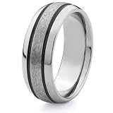 Titanium 8mm Band with Black Enamel