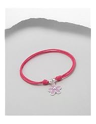 Flower Cotton Colored Enamel Bracelet In 92.5 Sterling Silver