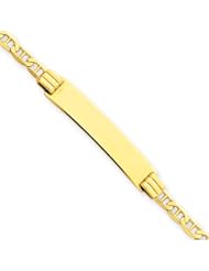 14K Yellow Gold Anchor Link ID Bracelet With Lobster Clasp - 7 Inch