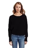 BCBGMAXAZRIA Women's Camille Cropped Ribbed Boat Neck Pullover