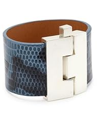 Leighelena Marine Lizard Wide Buckle Cuff Bracelet