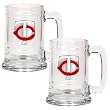Minnesota Twins MLB 2pc 15oz Glass Tankard Set- Primary Logo by Great American Products