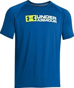 Under Armour Shirt Wordmark Tee - Camiseta, color azul, talla L