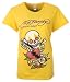 Ed Hardy T-Shirt "Death of Love" mit Strass Damen Gelb XS