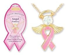PINK RIBBON ANGEL NECKLACE Breast Cancer Awareness