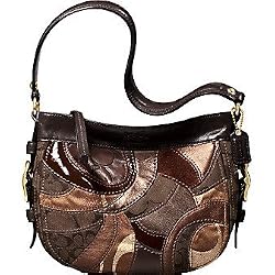 Coach Patchwork Zoe Top Handle Pouch Bag 41886 Brown