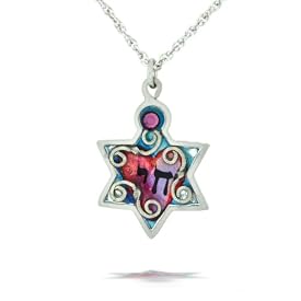 Chai (Life) in Star of David Necklace #0622