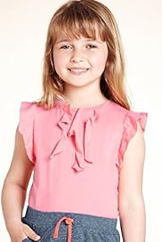 Girls Mini Limited Pure Cotton Cap Sleeve Ruffle Top