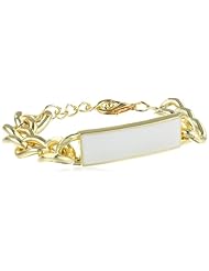 Gold Chain Enamel Identification Bracelet, 8"
