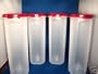 Tupperware Modular Mates Round 4 Set 4 Red Lids