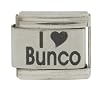 SilverBin I Heart Bunco Stainless Steel Italian Charm Link