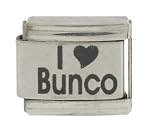SilverBin I Heart Bunco Stainless Steel Italian Charm Link