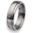 Ridged Edge Brushed and Polished Titanium Ring (6.0 mm) - Sizes 7.5-12.5