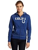 NFL Women's Indianapolis Colts Deep Post Long Sleeve Fullzip Marled Fleece Hoody (Stadium Blue/White, Medium)