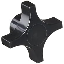 DimcoGray Black Phenolic 4 Prong Knob Female, Brass Insert 1/2-13" x 5/8" Depth, 2-1/4" Diameter x 1-1/8" Height x 1" Hub Dia, 9/16" Hub Length (Pack of 10)