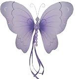 Hanging Nylon Butterfly Decorations - nursery bedroom wedding party shower room wall dcor - 11 Purple Brianna