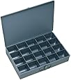 Durham 111-95-IND Gray Cold Rolled Steel Individual Large Scoop Box, 18" Width x 3" Height x 12" Depth, 20 Compartment