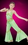 Belly dancer costume for child in lime green