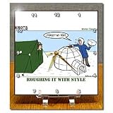 Scout Winter Camping with Tent and Igloo - 6x6 Desk Clock # winter camping tent  Cyber Monday Sale