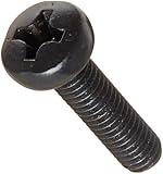 Steel Pan Head Machine Screw, Black Oxide Finish, Meets DIN 7985, #2 Phillips Drive, M4-0.7 Thread Size, 12 mm Length, Fully Threaded, Import (Pack of 100)