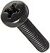 Small Parts M412D7985AB Steel Pan Head Machine Screw, Black Oxide Finish, Meets DIN 7985, #2 Phillips Drive, M4-0.7 Thread Size, 12 mm Length, Fully Threaded, Import (Pack of 100)
