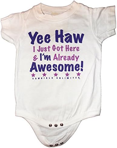 Purple Pink Cowgirl Yee Haw Cotton Creeper