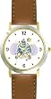 Man Reading Torah Judaica Jewish Theme - WATCHBUDDY&reg; DELUXE TWO-TONE THEME WATCH - Arabic Numbers - Brown Leather Strap-Size-Large ( Men's Size or Jumbo Women's Size )