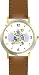 Man Reading Torah Judaica Jewish Theme - WATCHBUDDY&reg; DELUXE TWO-TONE THEME WATCH - Arabic Numbers - Brown Leather Strap-Size-Large ( Men's Size or Jumbo Women's Size )