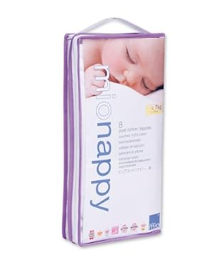 Bambino Mio Prefold nappy - Size 1 (Birth - 16 lbs) - White