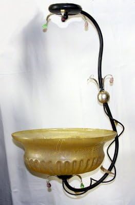 ALBA LAMP: Ceiling Light: Murano/W. Iron/H.Painted [#168/1]